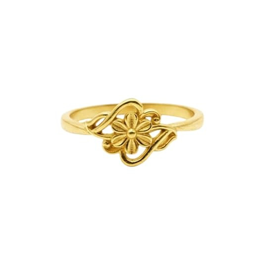 TA Five metal Floral Design Ring for Women, Gold Plated panchaloha/impon Traditional Style, Decorative Flower Pattern ring for girls/women