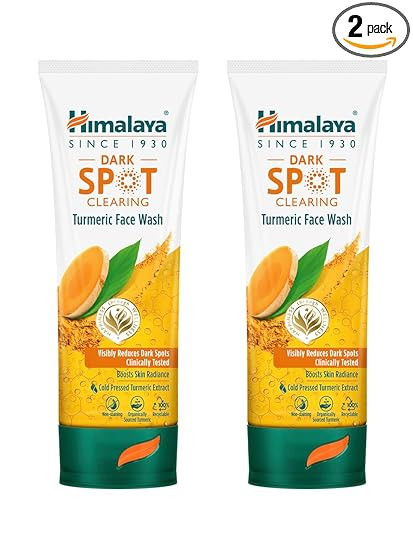 TA Himalaya Dark Spot Clearing Turmeric Face Wash | Reduce dark spots in 7 days | Organically sourced & Cold-pressed turmeric | 100ml (Pack of 2)