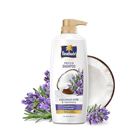 TA Parachute Advansed Protein Shampoo with Coconut Milk & Rosemary | Up to 96% Hair Fall Reduction & up to 23X Hair Fall Control | Protein Lock Technology | Paraben free | For Men & Women | 1.2L