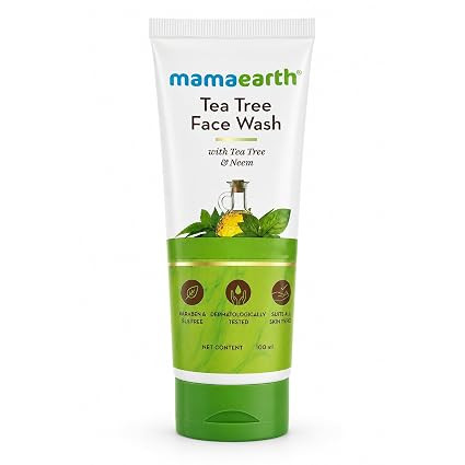 TA Mamaearth Tea Tree Pimple Control, Anti Acne Face Wash with Tea Tree & Salicylic for Oily & Acne-Prone Skin - 100 ml | Controls Oil to Prevent Pimples | Made Safe