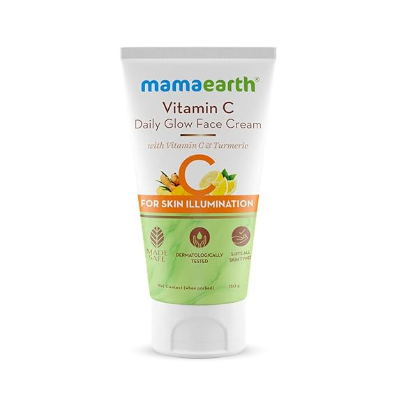 TA Mamaearth Vitamin C Daily Glow Face Cream With Vitamin C & Turmeric for Skin Illumination - 150 g