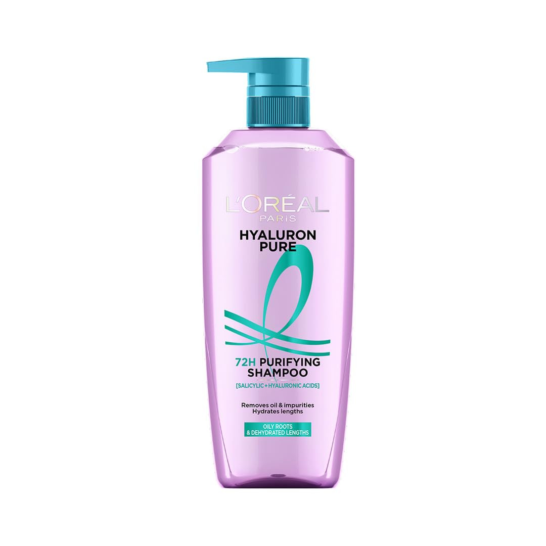 TA L’Oréal Paris Hyaluron Pure 72H Purifying Shampoo, For oily scalp & dry hair with salicylic and hyaluronic acid, 800 ml