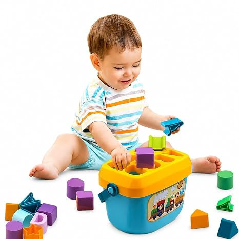 TA Capers Baby Educational Shape Sorting Blocks Toy – Colorful Learning Activity Toy for Toddlers, Early Motor Skills & Cognitive Development Shape Sorter