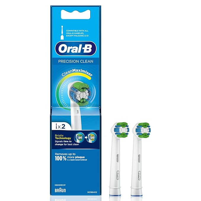 TA  Oral-B ORIGINAL Precision Clean Electric Toothbrush Soft Replacement Brush [10X POWERFUL THAN COMPATIBLE PRODUCTS] For Vitalty,Pro,Smart Series, 2 refills, Daily clean & Gum health