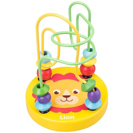 TA Wooden Bead Maze Toy for Toddlers – Roller Coaster Activity | Develops Fine Motor Skills & Hand-Eye Coordination | Eco-Friendly Wooden Toy (3+ Years)