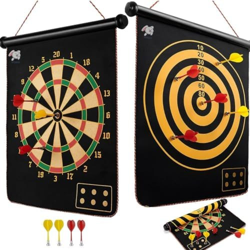 TA Magnet Dart Board Game for Kids,Double Sided Magnet Dart Board with Darts, Size- 14 Inches