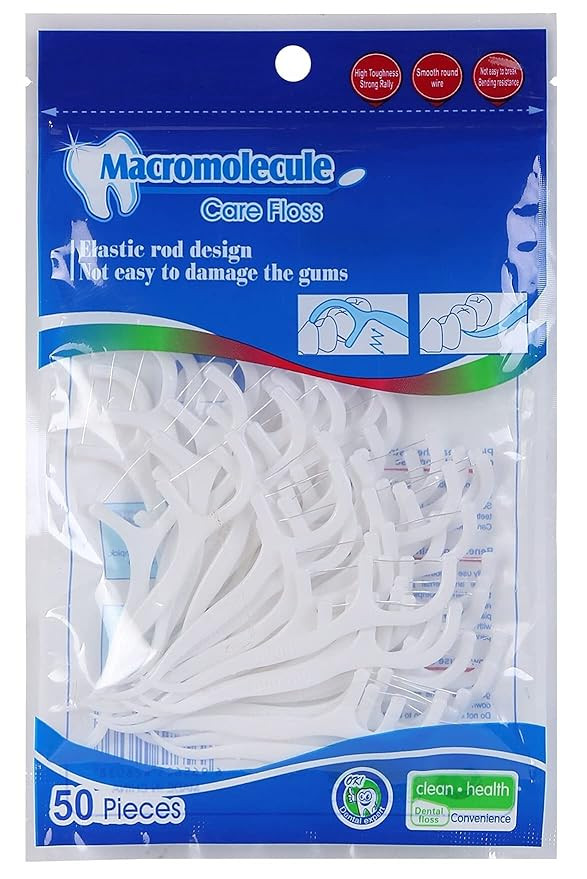 TA 3 in 1 Tooth Cleaning Dental Floss Toothpicks Plastic Set for Clean Teeth Fresh Breath and Healthy Gums, 50 Piece Set (White) (1)