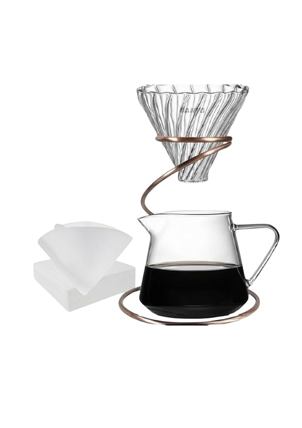 TA Glass Pour Over Coffee Maker Set – Dripper, Server & Filter Papers