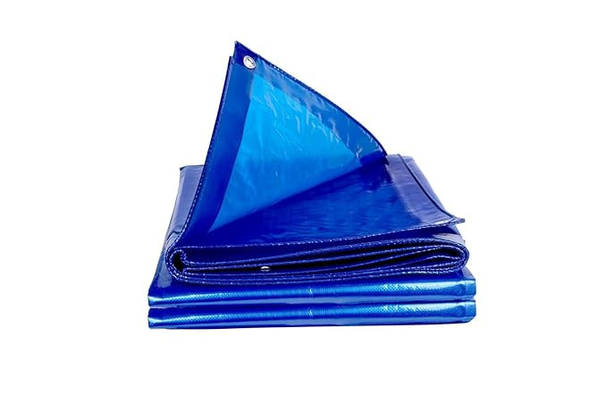 250 Tarpaulin 6 X 9 Feet I Heavy-Duty Waterproof Non-Filler Sheet for Car Parking Shed, Tin Shed, Bike Cover, Outdoor Rainproof Tent, Garden, (Blue)