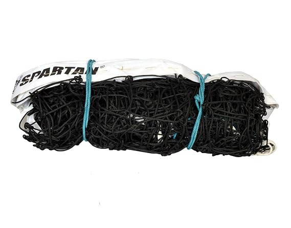 Spartan Volleyball Net 4 Side TETRON Tape Nylon,Professional Games,Outdoor Portable Beach Pro Volleyball Practice Net Set (Approved by VFI) 33X3Feet (Black/White)
