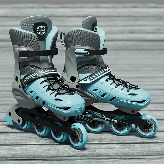 Lifelong Skating Shoes - Roller Skate Shoes - 4 Wheels Inline Skates - Skating Shoes for Boys & Girls - Skate Scooter - Liner Skates - Roller Shoes - 1 Pair of Skates, Blue, S (20.5-23 cm)