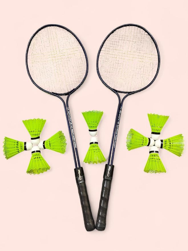 Badminton Racquet Combo of 2 piece Racquet & 10 Heavy Nylon Shuttlecock