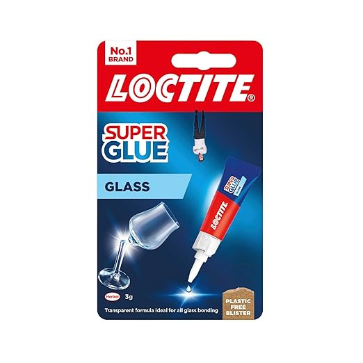 Loctite Glass Bond, Super Glue for Glasses, Acrylic, Crystal Clear, DIY Craft, Mirror, Window, 3g,