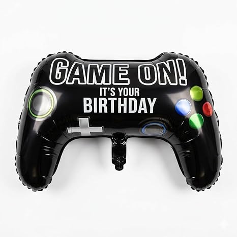 25" Video Game Joystick Foil Balloon (Pack of 1) - Large Game Controller Mylar Balloon for Gamer Theme Boys Birthday Party, Arcade Gaming Decor & Photo Booth Backdrop