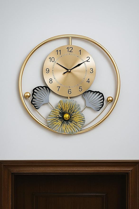 Metal Wall Clock Wall Sculpture Wall Hanging Showpiece Perfect for Home and Office/Hotel/Restaurant/Living Room Decoration/Durable/Aesthatic Looks/Metal Build Design 4