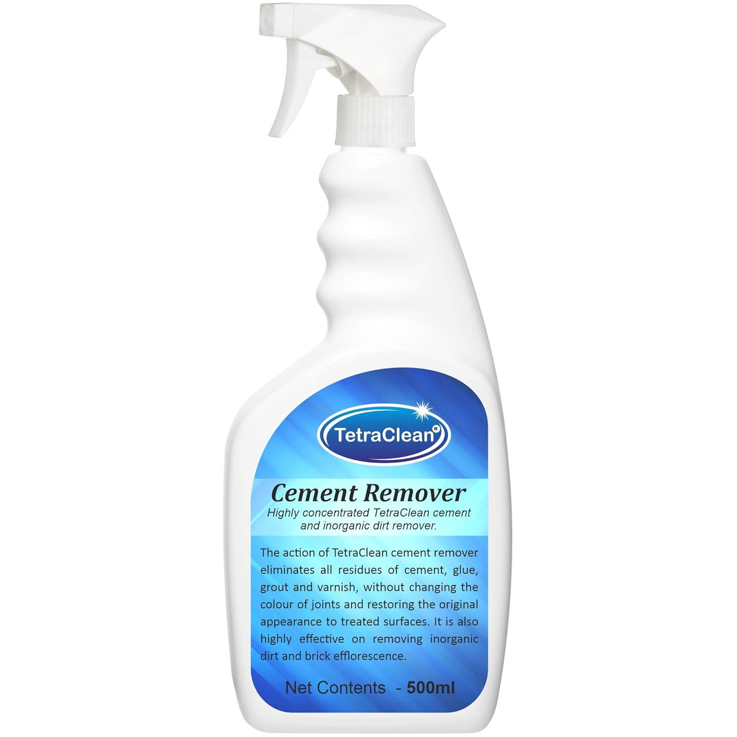 TetraClean Highly Concentrated Cement Remover & Inorganic Dirt Remover/Tile Cleaner | For Home & Commercial Use, (500 ML)