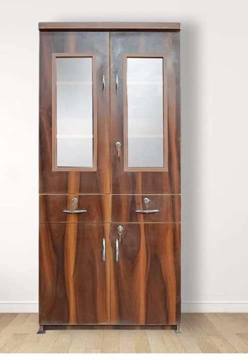 Engineered Wood Almirah Wardrobe | Multi‑Purpose Cupboard & Showcase for Clothes, Books & Kitchen