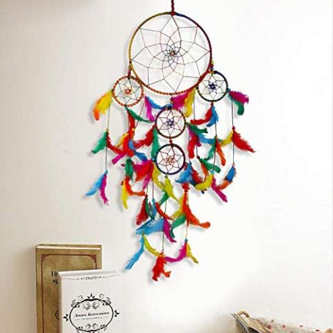 Dream Catcher Dreamcatcher Colorful Handmade Wall Art for Bedrooms, Office, Balcony, Outdoors, Garden,Parties, Weddings, Home Wall, Hanging Design, Brings Positive Energy (Big Blue) (Big: MultiDC)