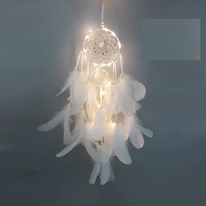 Cotton Dream Catcher (4.7 x 13.8 inch, White)