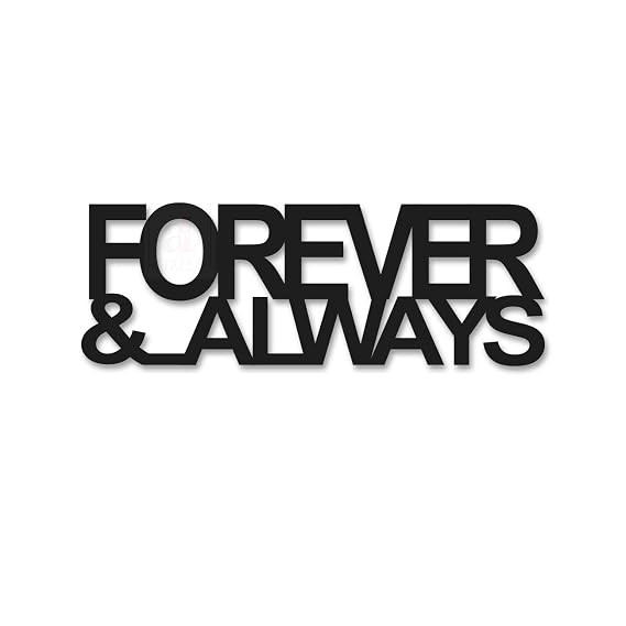 Forever & Always MDF Plaque Painted Cutout Ready to Hang for Home Décor, Wall Décor, Wall Art, Decorative For Home, Valentine's Day Gift - (6 mm Thickness, 3.6 x 10 inch, Black)