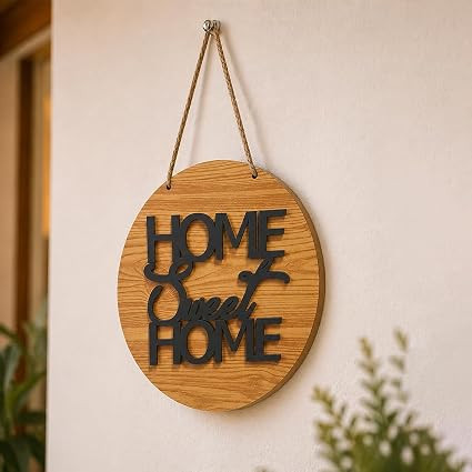 Home Sweet Home Wall Sign for Home Decoration, Door Wall Décor, Decorative MDF Plaque for Wall Decoration (10X10 Inches)