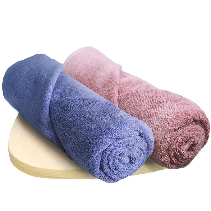 Bamboo Bath Towel | Ultra Absorbent | 3X Softer Than Cotton Towels | 140 x 70 cm - 600 GSM | Pack of 2 - Peach