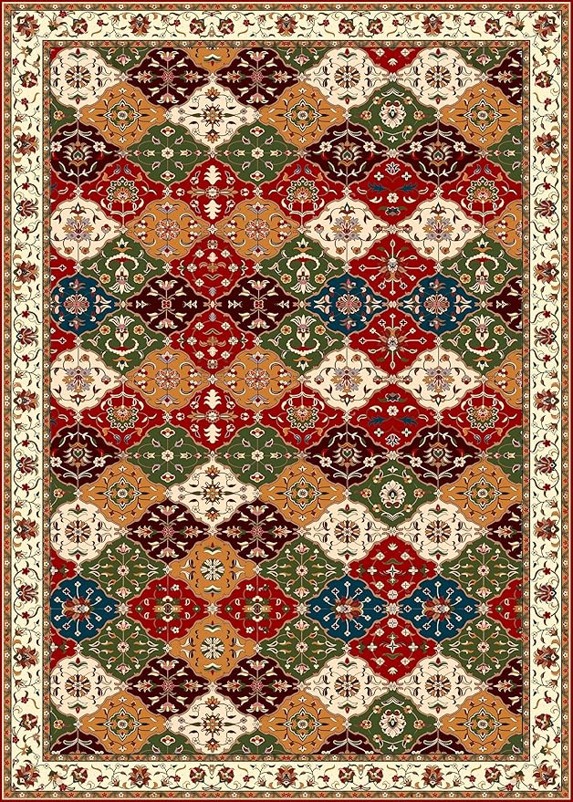 3x5 Feet Premium Carpet for Hall | Rug Runner and Carpets for Bedroom/Living Area/Home with Anti Slip Backing | Machine Washable - Multicolor Zig