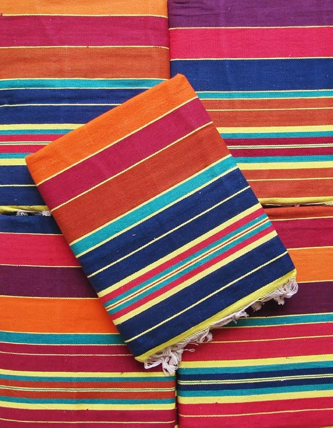Striped Carpet (Multicolour, Cotton, 89 X 55 Inches), Large Rectangle
