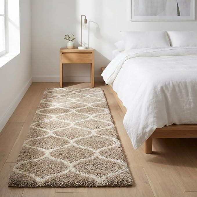 Polyester Carpet | Fluffy Anti-Skid Rug for Home Décor | Living Room, Bedroom & Kids Room – (Beige M, 1.5x3 feet)