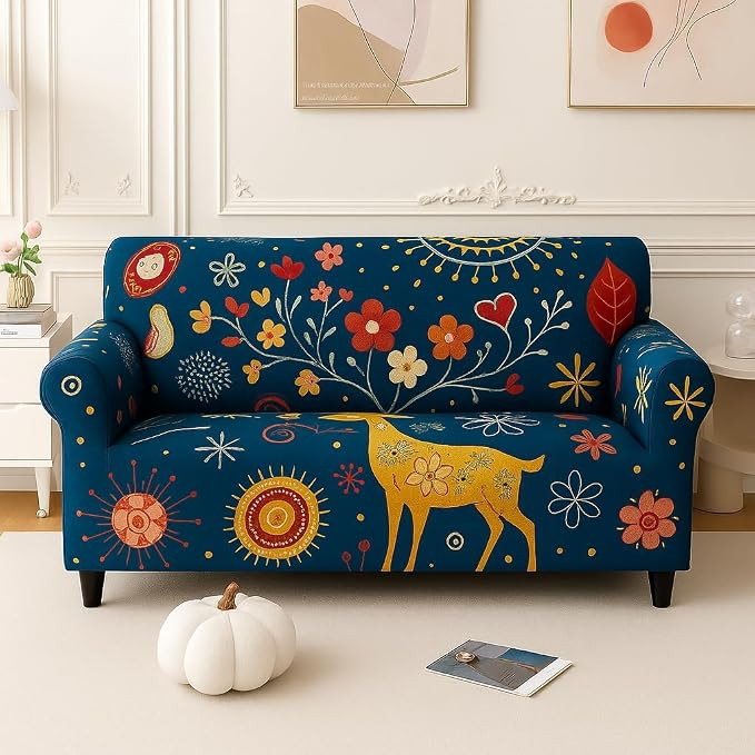 Premium Elastic Fitted Stretchable Universal Sofa Cover 3 Seater Sofa Cover |3 Seater Fully Covered Sofa Cover Sofa Cover Beautiful Design (Pack of-1) R1