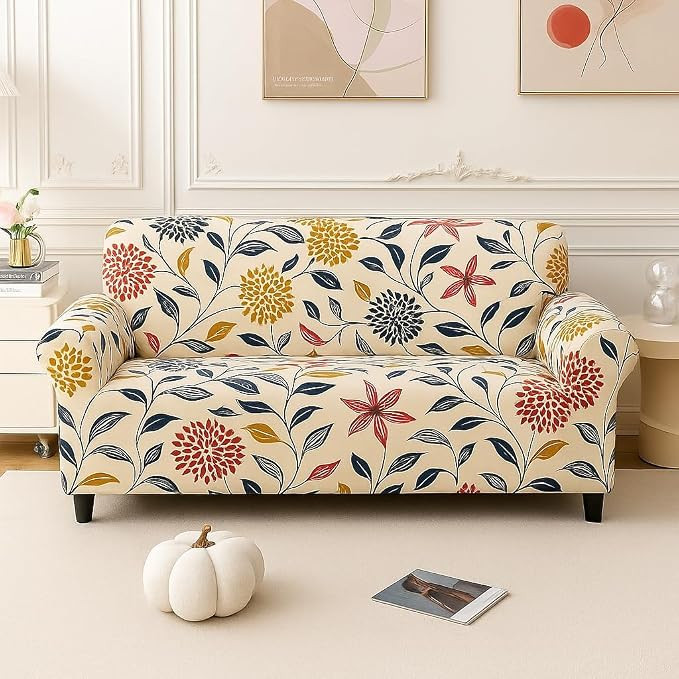 Premium Elastic Fitted Stretchable Universal Sofa Cover 3 Seater Sofa Cover |3 Seater Fully Covered Sofa Cover Sofa Cover Beautiful Design (Pack of-1) R4