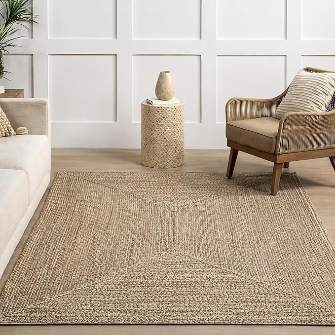 Size 3x4 feet Cotton Braided Entryway Rug IndoorWashable Low Pile Ultra Soft Area Rug for Large Kitchen, Bedroom Bedside – (Beige Rectangular, 3x4 feet)