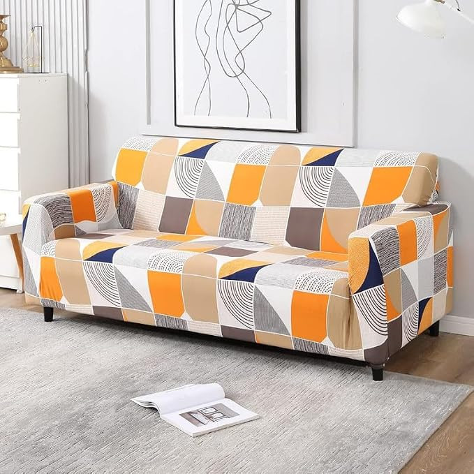 Premium Elastic Fitted Stretchable Universal Sofa Cover 3 Seater Sofa Cover |3 Seater Fully Covered Sofa Cover Sofa Cover Beautiful Design (Pack of-1) R2