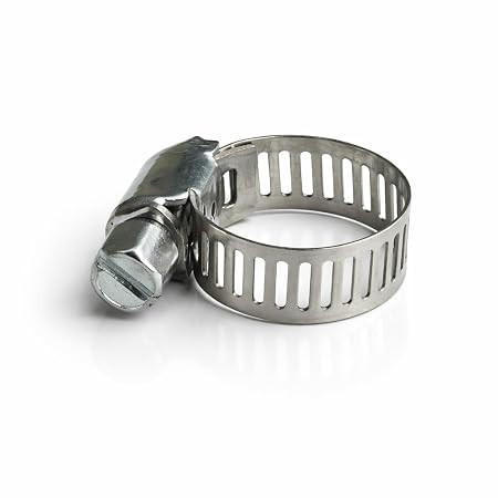 Stainless Steel Worm Gear Hose Clamp 1/2 Inch | Heavy Duty Adjustable Pipe Clip | Rust Resistant SS Clamp for Water Tap, Garden Hose & Gas Pipe(Pack of 5)