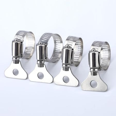 Adjustable Worm Gear Key Type Hose Clamps Gas Water Tap Garden Pipe Clamp Clips for Plumbing Mechanical & Multi Uses (Pack of 4, 1.25 Inch) (3/4 INCH)