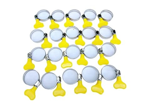 1.25 inch Steel Hand-Adjustable Worm Gear Hose Clamps 20 pieces | 1.25 Inch Key-Type Pipe Clips | Ideal for Water, Garden, Plumbing, Mechanical & Multi-Use Applications (1.25 INCH)