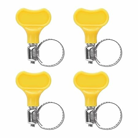 Blue Touch Adjustable Hose Clamp Pipe Clip Set, Hose Screw Clamp - 1 Inch Diameter Stainless Steel Pipe Clamps with Key for Plumbing, Automotive & Mechanical Applications (Pack Of 4
