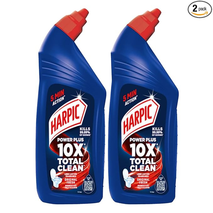 Harpic Disinfectant Toilet Cleaner Liquid, Original - 1 L (Pack of 2) | Kills 99.9% Germs