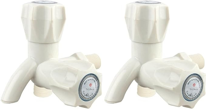 Set of 2 Toilet Tap for Home Bath Faucets Bathroom Fittings and Faucets Water Taps Kitchen Tap Shower & Bath Taps Polo 2 Way Bib tap, Spray tap for Bathroom Plastic Toilet tap