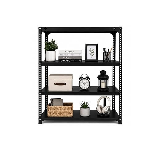 Heavy Duty Metal Storage Rack | Multipurpose Steel Shelving Unit for Home, Kitchen, Pantry, Garage, Office & Store Room | Powder Coated Rust Resistant Organizer Rack bin stoarge stoarge
