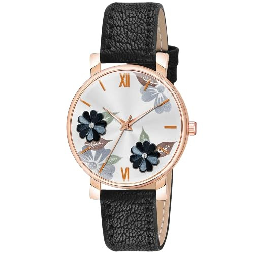 Women's Analog Wristwatch with Flower Inspired Dial Design, Lightweight Construction and Elegant Appearance