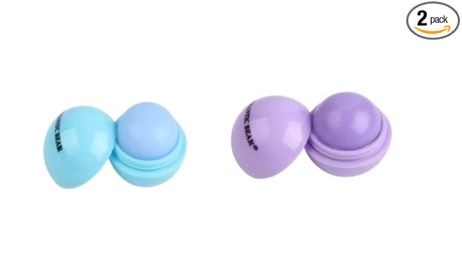 Beauty Generic Ball Lip Balm, 2 Count, Blue, Purple, Moisturizing, Nourishing