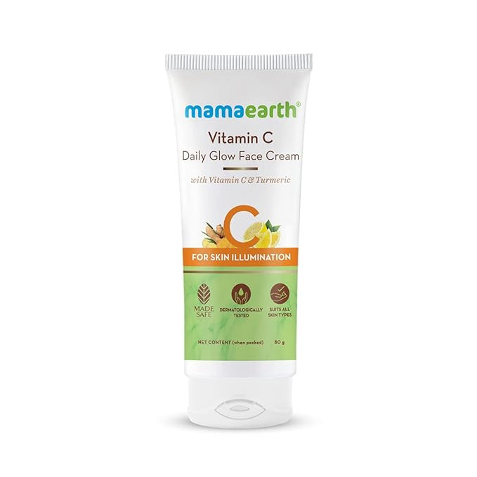 Mamaearth Vitamin C Daily Glow Face Cream With Vitamin C & Turmeric For Skin Illumination - 80 G