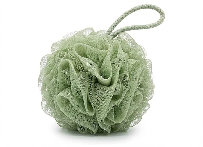 Bath Sponge Round Loofah for Women & Men | Soft Fluffy Mesh Body Scrubber with Multi-Layer Fibrous Matrix | Gentle Exfoliating Shower Puff for Dead Skin Removal | Skin-Friendly Bath Loofah for Rich Lather & Smooth Skin | Color May Vary