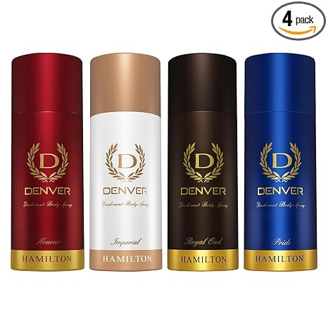 Denver Pride, Imperial, Honour & Royal OUD Deodorant For Men - 150 ML Each, Pack of 4