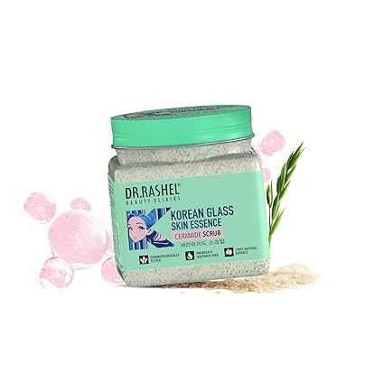 DR.RASHEL Korean Face & Body Scrub | With Rice Water & Ceramide |For Glass skin| Deep Cleansing | Exfoliation | Skin Brightening | For Glowing Skin | 380ml