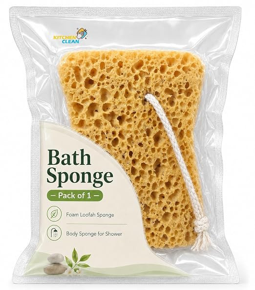 Bath Sponge Pack of 1 for Men & Women | Soft Foam Loofah for Daily Bathing | Gentle Body Cleaning Shower Sponge for Rich Lather & Smooth Skin