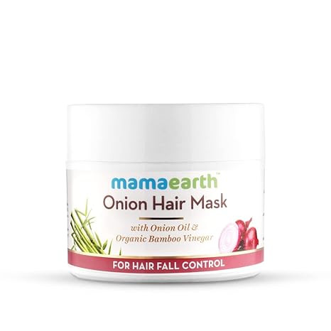 Mamaearth Onion Hair Mask - 200 g | With Onion Oil and Organic Bamboo Vinegar | For Hair Fall Control | Reduces Hair Fall | Repairs Damaged Hair