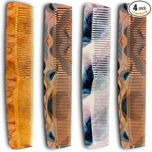 Hair Comb for Men and Women - Set of 4Pcs Made with Virgin Quality Raw Material with Smooth Teeth for Healthy Hair, Detangling, Hairstyling Graduated Combs Set