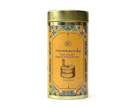 Hennaveda Herbal Stone Ground Henna Powder with Brush, Hand Gloves, and Shower Cap | No Artificial Color, Chemical-Free with Geographical Indication (GI) Tag Natural Sojat Mehndi for Men, Women (100g)